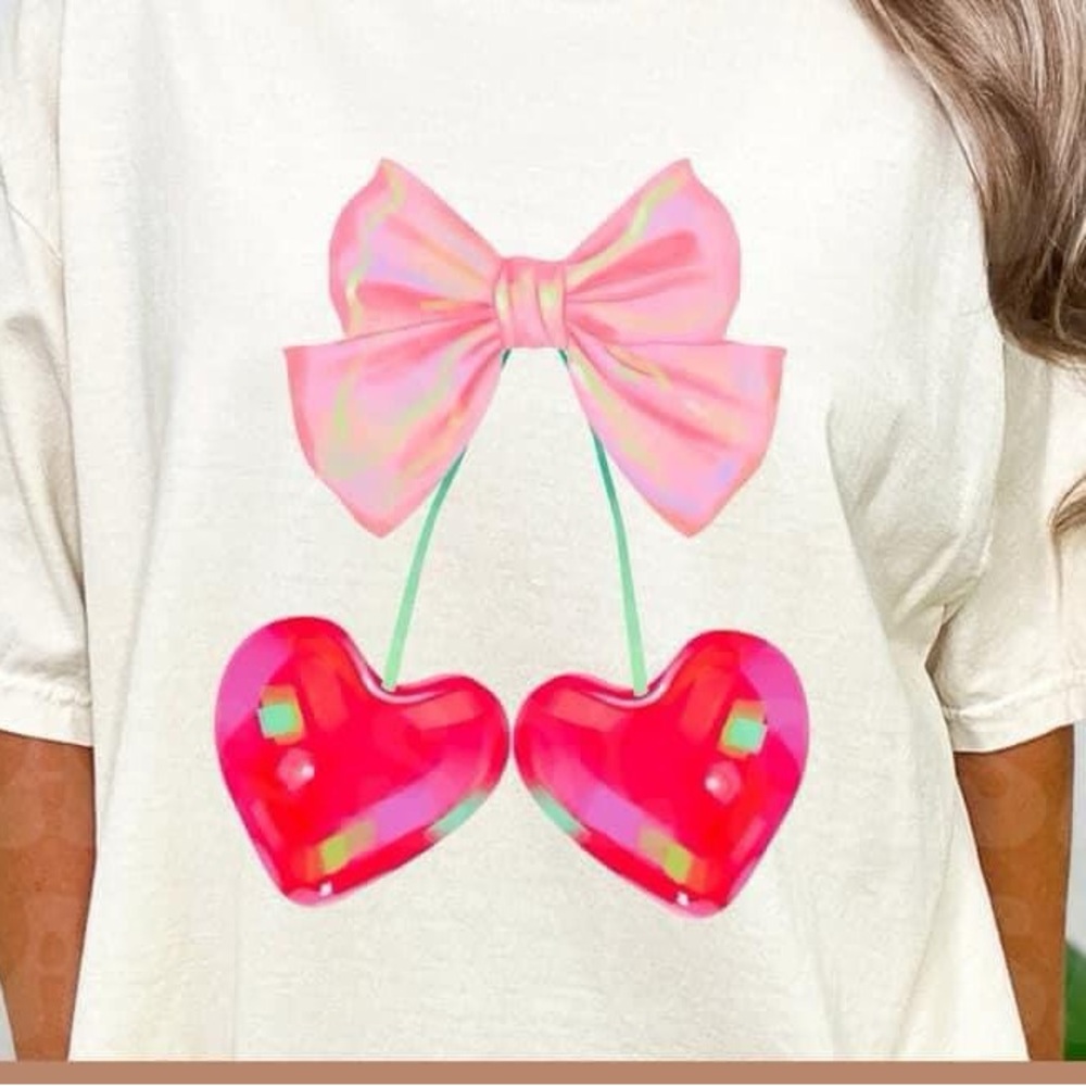 Bow cherry shirt